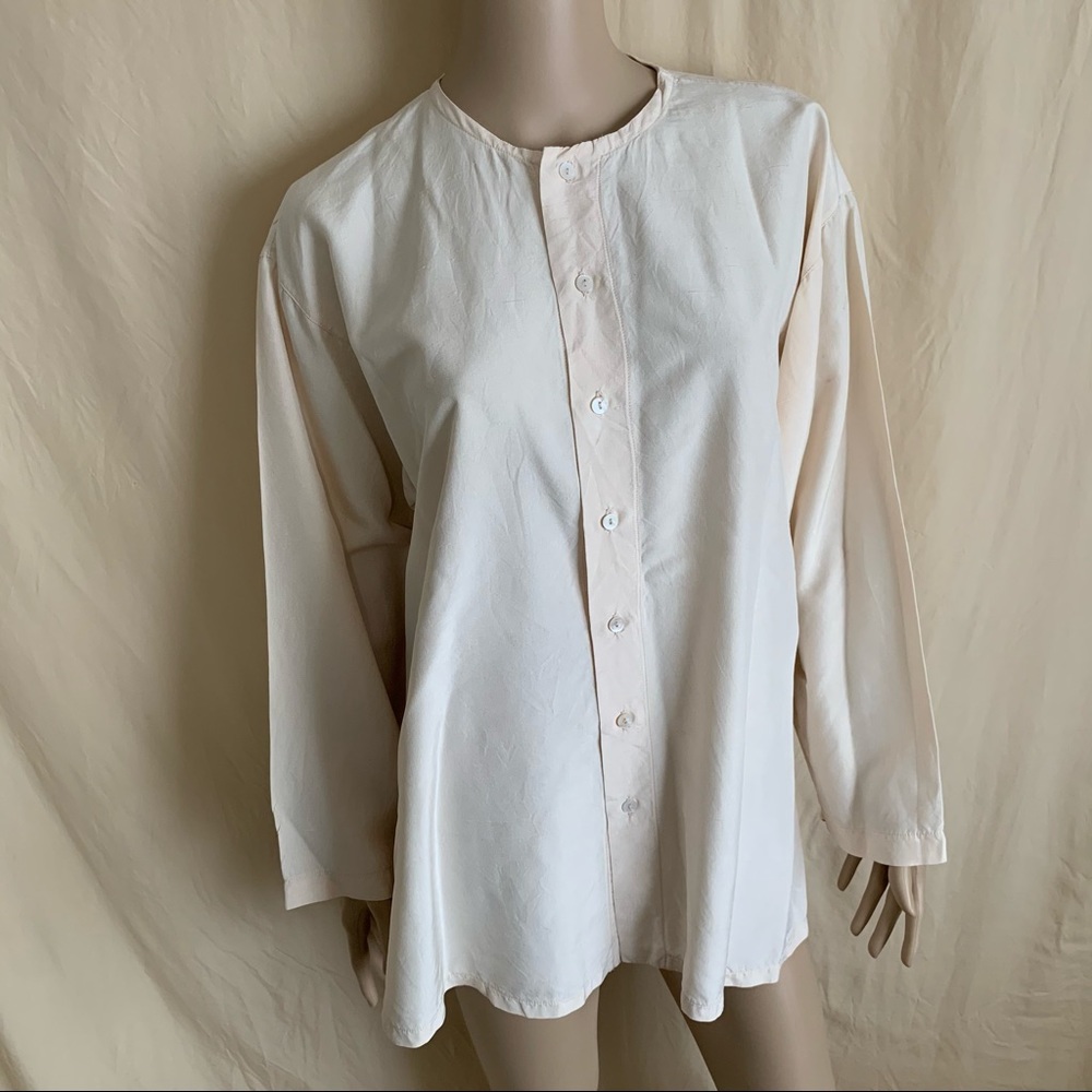 DOSA Cream Silk Button Down